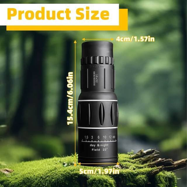 Alt view image 2 of 7 - 16X52 High Powered Monocular Telescope for Adults with Upgraded 52mm Objective Lens, Suitable as Mens Gifts Ideas for Camping, Hiking, Bird Watching and Hunting