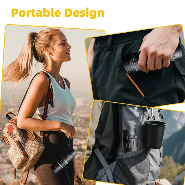 Alt view image 5 of 7 - 16X52 High Powered Monocular Telescope for Adults with Upgraded 52mm Objective Lens, Suitable as Mens Gifts Ideas for Camping, Hiking, Bird Watching and Hunting