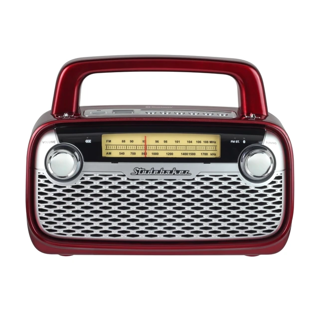 Alt view image 2 of 5 - SB2006 Bluetooth Speaker with AM/FM Portable Radio Bluetooth Streaming, Rechargeable Battery, and High Power (Red)