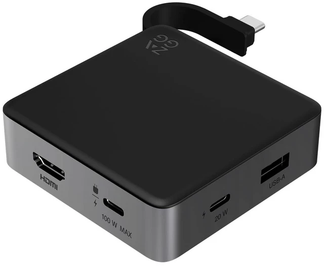 Main image of 4-Port Hub - Versatile USB-C PD, USB-A HDMI Adapter High-Speed Charging & 4K Display Support, Compact for Travel, Compatible with Windows, macOS, iPadOS, ChromeOS, Android