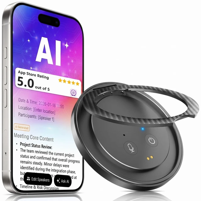 Main image of AI Voice Recorder with Transcribe & Summarize for Calls, Meetings & Study AI Note Taker for Professionals & Teams, 100+ Languages, 360° Magnetic Phone Stand, 1TB Cloud Multi-Device Sync