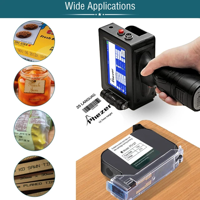 Alt view image 7 of 7 - Original 42ml Black Quick Dry Solvent Ink Cartridge Replacement PS127 for 0.5inch/12.7mm Handheld Inkjet Printers P15 / P16 / P18 and 0.5-inch Mini Inkjet Printer (PS127 Cartridge)