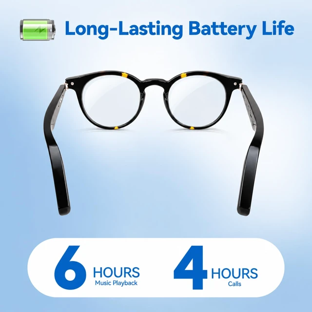 Alt view image 6 of 7 - AI Smart Glasses with AI Voice Assistant & Real-Time Translation Powered By Auro AI, Lightweight TR90, Bluetooth 5.4 Audio, Photochromic Lenses, 134mm Fit & Stylish Design for Women & Men