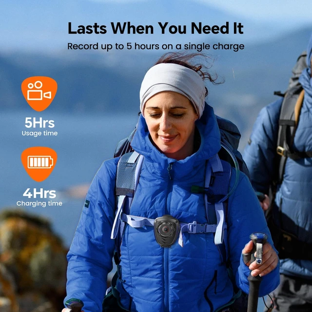 Alt view image 5 of 7 - Z12 Mini Body Camera-1080P Wearable Camera with Audio, 5-Hour Battery, Clip & Strap Included, Night Vision Small Body Cam for Civilians, Delivery, Daily Recording, Personal Safety (256GB)