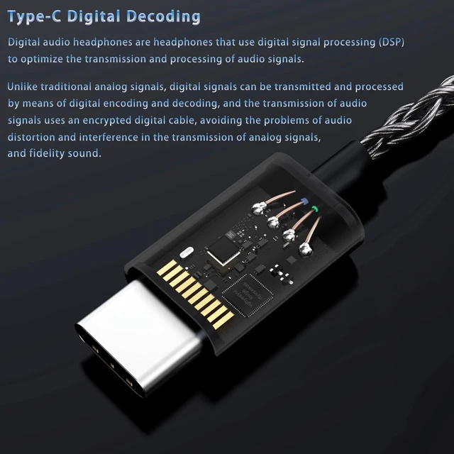 Alt view image 5 of 7 - IEM Cable,Monocrystalline Copper Silver Plated Cable,QDC-C Pin in Ear Monitor Cords for K&Z ZS10 PRO ZSN PRO X ZSTX AST ZSX etc Recessed 2pin Type-C Interface w/mic 4.2ft