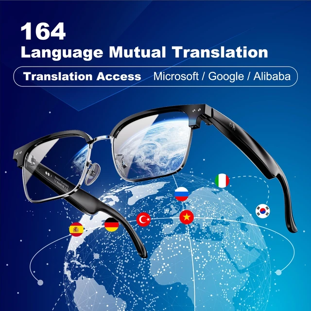 Alt view image 2 of 7 - AI Smart Glasses, Translation Glasses with Chat GPT and 164 Languages Bluetooth Glasses with Photochromic Lens, Music Playback & Hands-Free Calls, UV & Blue Light Protection for Women and Men