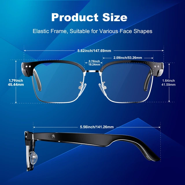 Alt view image 4 of 7 - AI Smart Glasses, Translation Glasses with Chat GPT and 164 Languages Bluetooth Glasses with Photochromic Lens, Music Playback & Hands-Free Calls, UV & Blue Light Protection for Women and Men
