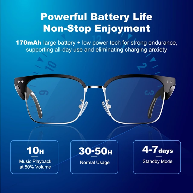 Alt view image 6 of 7 - AI Smart Glasses, Translation Glasses with Chat GPT and 164 Languages Bluetooth Glasses with Photochromic Lens, Music Playback & Hands-Free Calls, UV & Blue Light Protection for Women and Men