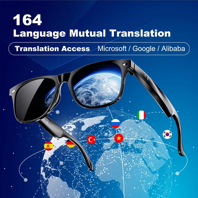 Alt view image 2 of 7 - AI Smart Glasses, Translation Glasses with Chat GPT and 164 Languages Sunglasses with Polarized Lens, Music Playback & Hands-Free Calls, UV & Blue Light Protection for Women and Men
