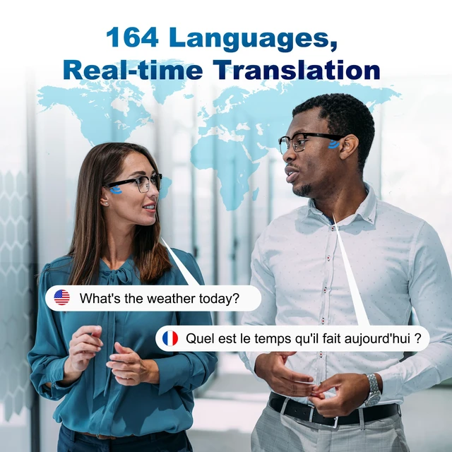 Alt view image 7 of 7 - AI Smart Glasses, Translation Glasses with Chat GPT and 164 Languages Bluetooth Glasses with Photochromic Lens, Music Playback & Hands-Free Calls, UV & Blue Light Protection for Women and Men