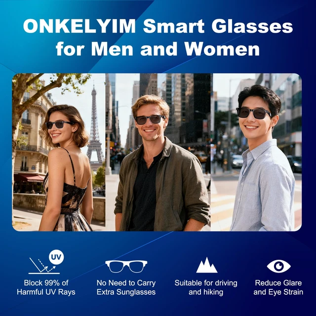 Alt view image 3 of 7 - AI Smart Glasses, Translation Glasses with Chat GPT and 164 Languages Sunglasses with Polarized Lens, Music Playback & Hands-Free Calls, UV & Blue Light Protection for Women and Men