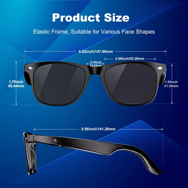 Alt view image 7 of 7 - AI Smart Glasses, Translation Glasses with Chat GPT and 164 Languages Sunglasses with Polarized Lens, Music Playback & Hands-Free Calls, UV & Blue Light Protection for Women and Men