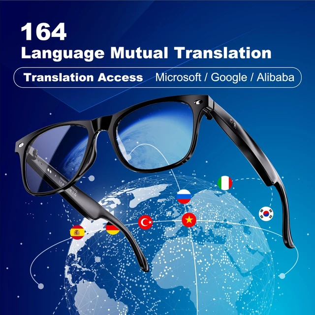 Alt view image 2 of 7 - AI Smart Glasses, Translation Glasses with Chat GPT and 164 Languages Bluetooth Glasses with Photochromic Lens, Music Playback & Hands-Free Calls, UV & Blue Light Protection for Women and Men