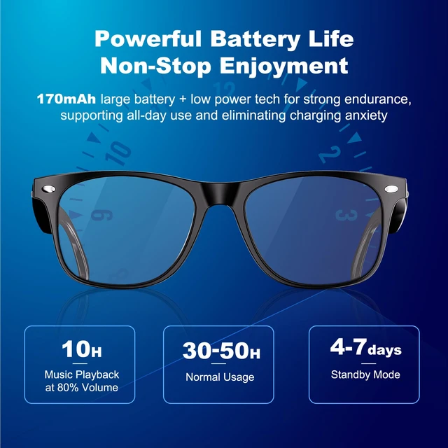 Alt view image 7 of 7 - AI Smart Glasses, Translation Glasses with Chat GPT and 164 Languages Bluetooth Glasses with Photochromic Lens, Music Playback & Hands-Free Calls, UV & Blue Light Protection for Women and Men