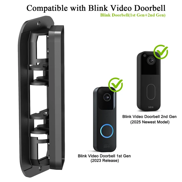 Alt view image 2 of 7 - Blink Video Doorbell Angle Mount, Adjustable 30° to 145° Corner Wedge Bracket for All-New Blink Doorbell Camera (1st & 2nd Gen), Anti-Theft Swivel Mounting Kit with Wide Viewing Range, Black