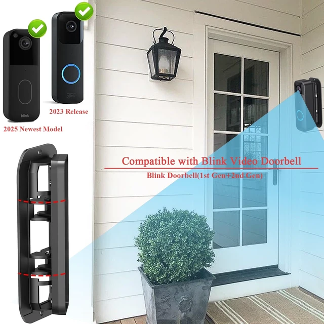 Alt view image 3 of 7 - Blink Video Doorbell Angle Mount, Adjustable 30° to 145° Corner Wedge Bracket for All-New Blink Doorbell Camera (1st & 2nd Gen), Anti-Theft Swivel Mounting Kit with Wide Viewing Range, Black