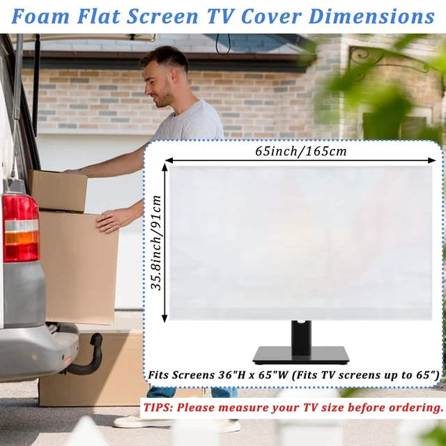 Alt view image 2 of 7 - 4 Pack Foam Flat Screen TV Cover for Moving,TV Protective Cover Fits Up to 36"H x 65"W Flat Screen TV Display Screen Protector for Protection During House Moving, Storing, PaintingHome Renovation