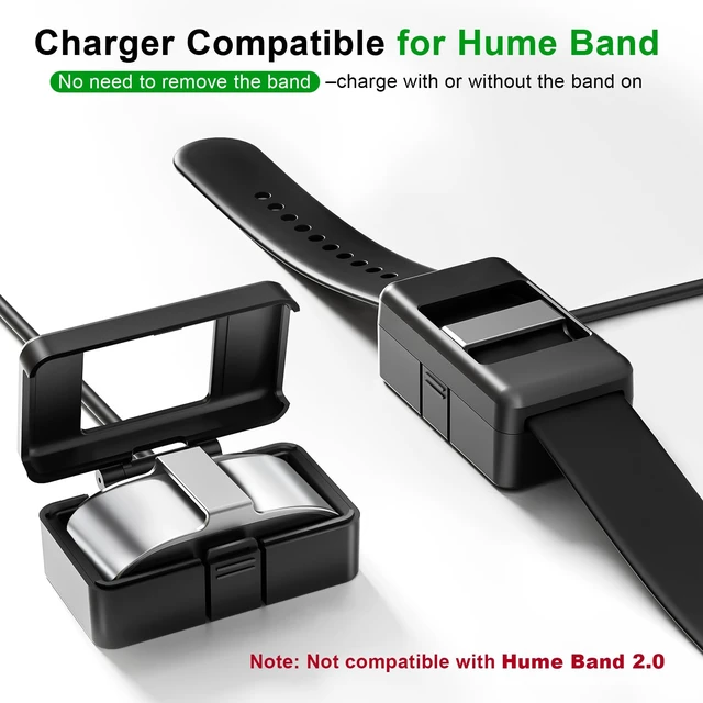 Alt view image 2 of 7 - Charger Compatible for Hume Band 1.0, Portable Safe Fast Charging Case Replacement Dock with USB Cable, Compact Nightstand Accessories for Travel Bag Desk Compatible for Hume Health Band 1.0