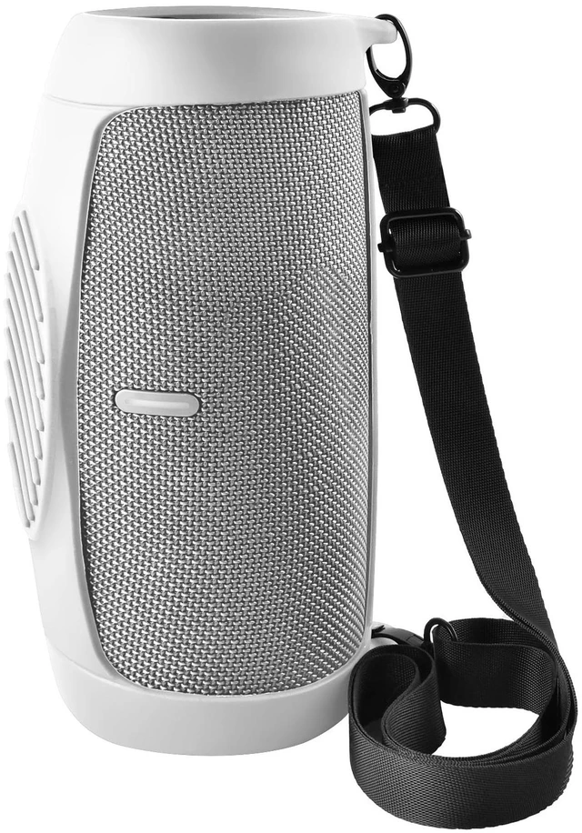 Main image of Silicone Case Cover for JBL Charge 5 Portable Bluetooth Speaker Travel Gel Soft Skin,Waterproof Rubber Carrying Pouch with Strap (White)