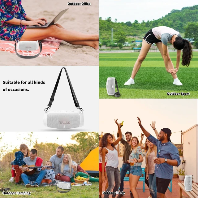 Alt view image 3 of 7 - Silicone Case Cover for JBL Charge 5 Portable Bluetooth Speaker Travel Gel Soft Skin,Waterproof Rubber Carrying Pouch with Strap (White)