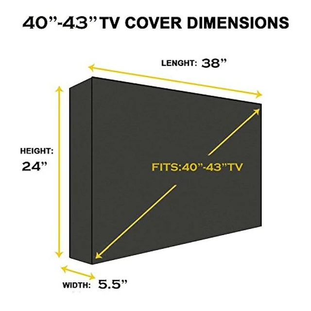 Alt view image 2 of 3 - Outdoor TV Cover, Waterproof Universal Protector for 40"-43'' LCD, LED, Compatible with Standard Mounts and Stands, Built in Remote Controller Storage Pocket, Black
