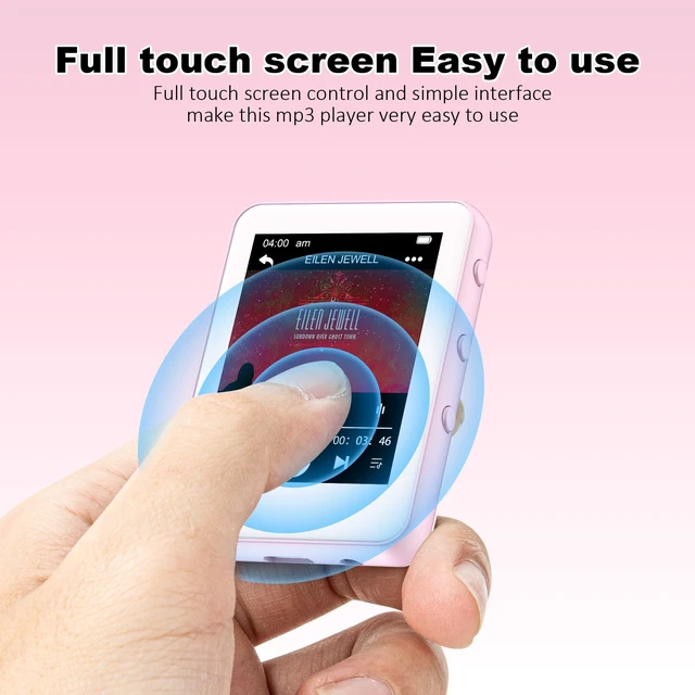 Alt view image 6 of 7 - 32GB MP3 Player with Bluetooth 5.3, Sakura Pink 2.4" Full Touch Screen Music Player with Speaker, HiFi Lossless Sound, FM Radio, Ideal Gift for Girls, Kids, Women, Sports & School