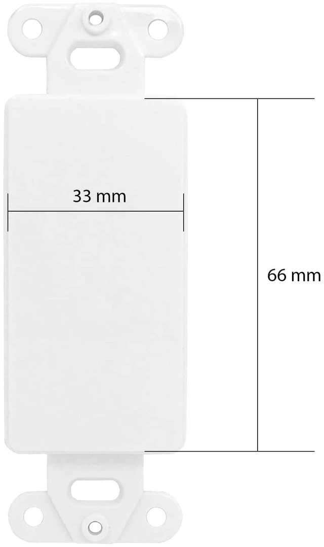 Alt view image 6 of 7 - ChaosssCo Wall Plate Decorator Keystone Insert, 0 Blank Port, 10 Pack White