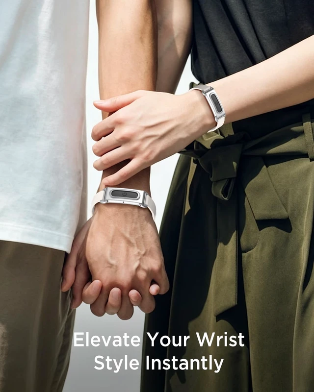 Alt view image 7 of 7 - Miimal Silicone Band for Google Fitbit Air, Soft Rugged Breathable Replacement Case Band, Water & Sweat Resistant Sport Adjustable Strap Metal Bumper Case for Fitbit Air for Women Men