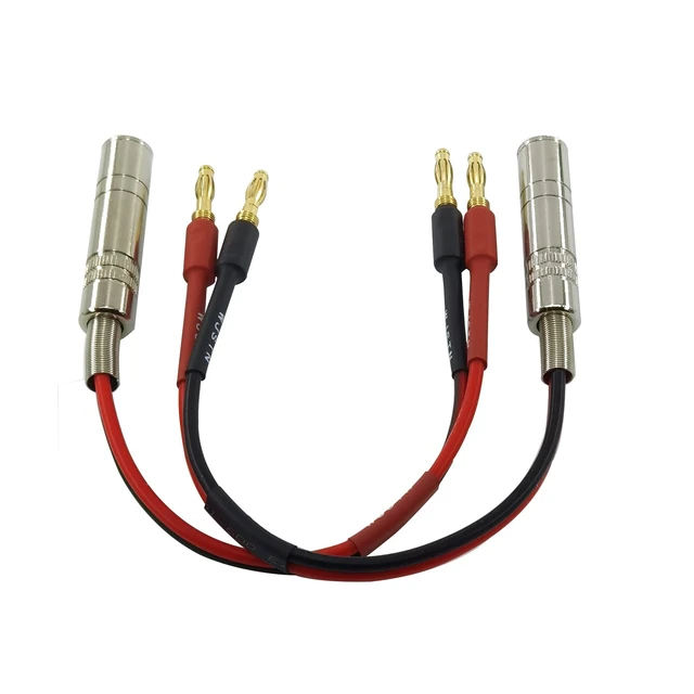 Alt view image 2 of 6 - 1/4 TS to Banana Plug Speaker Cable 6.35 mm 1/4" Female to Banana Plug Speaker Mono Adapter 8 inches 2pack