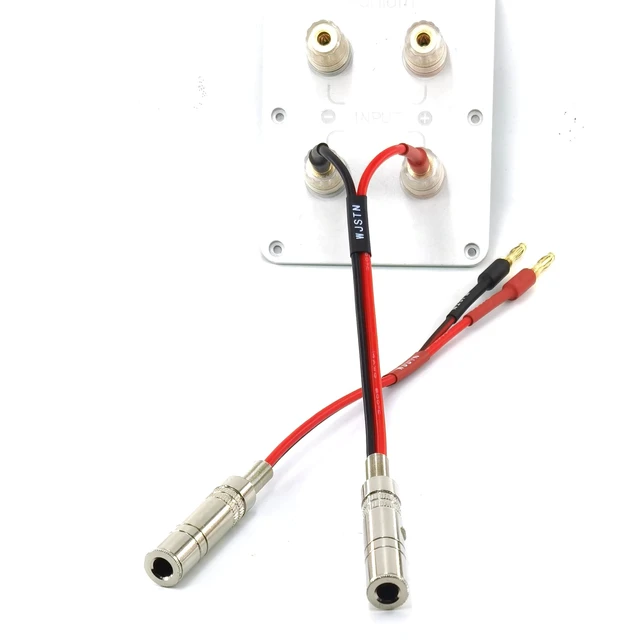 Alt view image 6 of 6 - 1/4 TS to Banana Plug Speaker Cable 6.35 mm 1/4" Female to Banana Plug Speaker Mono Adapter 8 inches 2pack