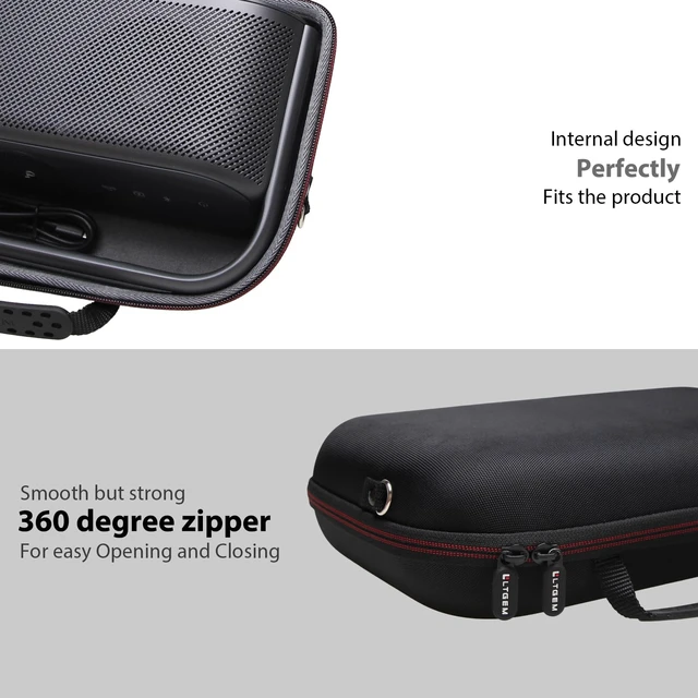 Alt view image 5 of 7 - LTGEM Case for Soundcore Motion X600 Portable Bluetooth Speaker Hard EVA Shell, Water-Resistant, Shock Protection, Scratch-Resistant Interior, Portable Travel Storage Case Only