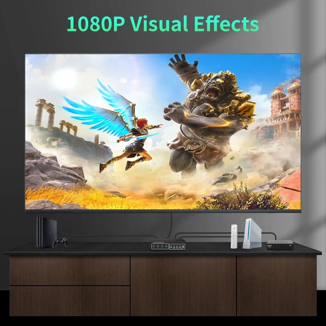 Alt view image 4 of 6 - Component AV Video Switch Box 4 in 1 Out, 1080P, 4 Way Composite Selector RCA YPbPr Composite L/R Audio AV Splitter, RGB Selector Switcher, for Xbox 360 Wii PS3 PS2 PS1 SNES DVD HDTV, Plug & Play