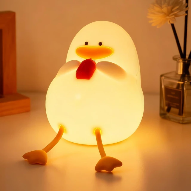 Main image of Happy Duck Lamp for Kids Room, Pat Control Duck Light for Breastfeeding, Silicone Night Light Nursery Bedside Lamp,USB Rechargeable Touch Table Lamp for Bedrooms/Living Room/Decor/Gift
