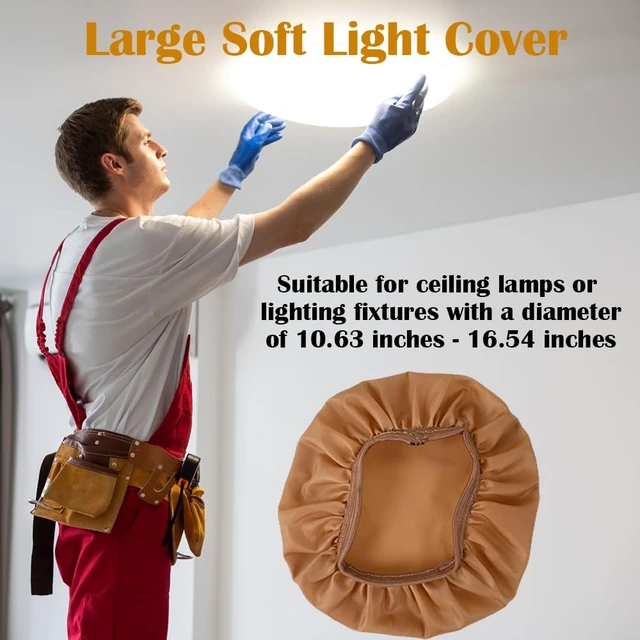 Alt view image 4 of 6 - LED Light Dimming Cover Diffuser Warm Light Diffusion Fabric Multiple Sizes for Desk Lamp, Pendant Light, Floor Lamp, Ceiling Light (Large)