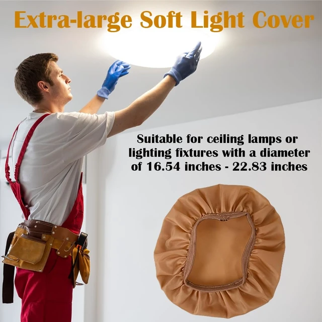 Alt view image 4 of 6 - LED Light Dimming Cover Diffuser Warm Light Diffusion Fabric Multiple Sizes for Desk Lamp, Pendant Light, Floor Lamp, Ceiling Light (Extra Large)