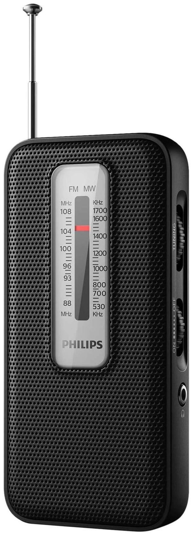 Main image of Portable AM FM Radio, Battery Operated, Tuning Light, Excellent Reception Black TAR1506