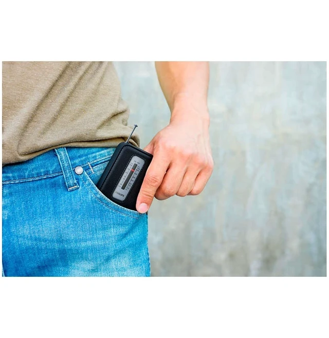 Alt view image 4 of 6 - Portable AM FM Radio, Battery Operated, Tuning Light, Excellent Reception Black TAR1506