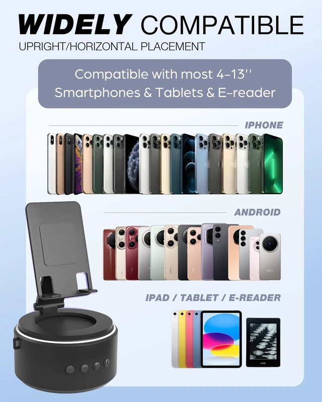 Alt view image 5 of 7 - Gifts for Men Him Husband, Cell Phone Stand with Wireless Bluetooth Speaker, Christmas Anniversary Birthday Gifts for Teen Boy Boyfriend Women, Tech Mens Dad Gifts