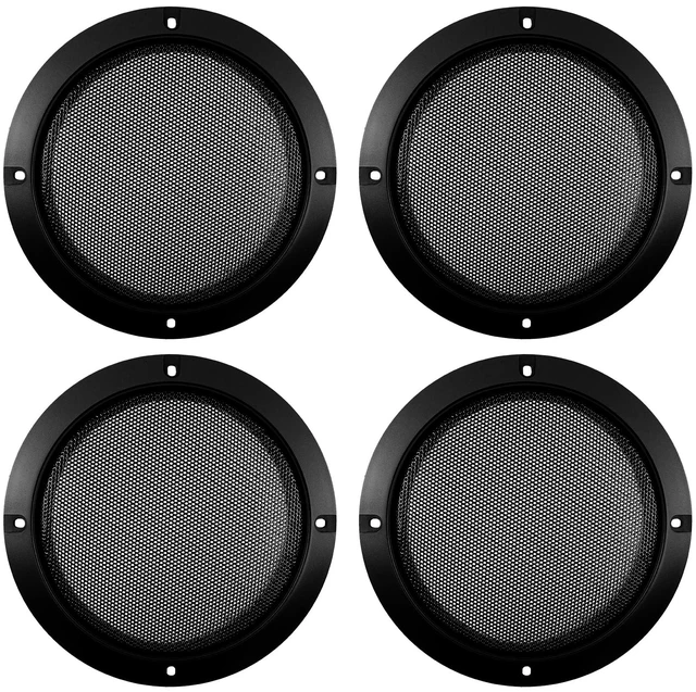 Main image of Chinflly Speaker Covers with Metal Mesh, 4 Pcs 5 Inch Black Grills Cover Plastic Frame, Mesh Ceiling Speaker Grills Cover, with Mounting Screws, for Home Audio Car Speakers