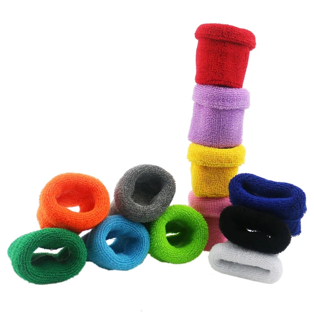 Alt view image 3 of 4 - 12 Pairs Cotton Sweat Sports Sweatband Basketball Wristband 12 Pairs Colorful Cotton Wristbands Absorb Sweat Effectively. Soft, Washable And Durable for Basketball, Fitness & All Sports