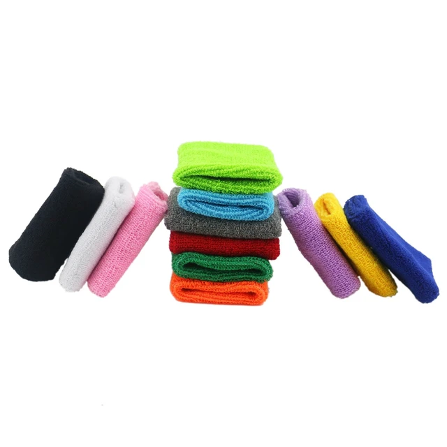 Alt view image 4 of 4 - 12 Pairs Cotton Sweat Sports Sweatband Basketball Wristband 12 Pairs Colorful Cotton Wristbands Absorb Sweat Effectively. Soft, Washable And Durable for Basketball, Fitness & All Sports