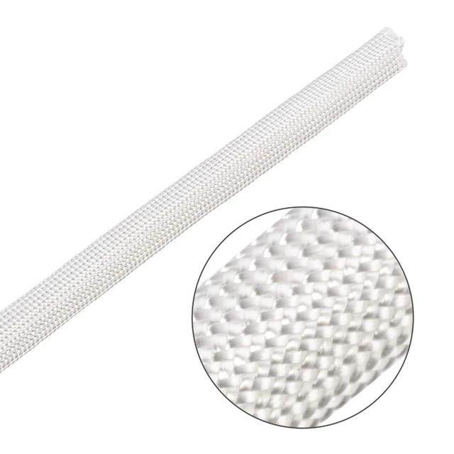 Alt view image 3 of 5 - Insulation Braid Sleeving, 16.4Ft-7mm High TEMP Fiberglass Sleeve White