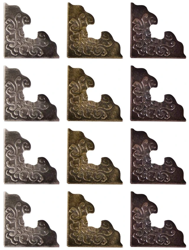 Alt view image 2 of 2 - Metal Corners, 12 per Pack, 1 Inch, Antique Finishes, TH92789 (Pack of 2)