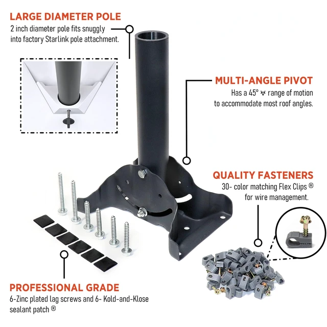 Alt view image 2 of 4 - Starlink Mini Heavy Duty Pivot Roof Mount