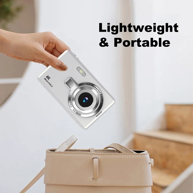 Alt view image 5 of 7 - Digital Camera, Autofocus UHD 4K 50MP Vlogging Camera for Photography with 32GB SD Card, 16X Zoom, Anti-Shake, Portable YouTube Compact Point and Shoot Digital Cameras for Kids Teens Adult Beginner