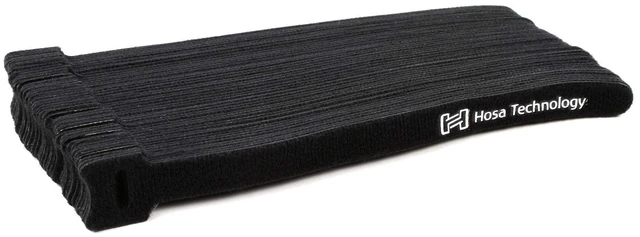 Main image of Hook and Loop Cable Tie WTI-508 - Black, 50-Pack 8-inch hook and loop cable ties with 50-pack count for cable management, storage and organization