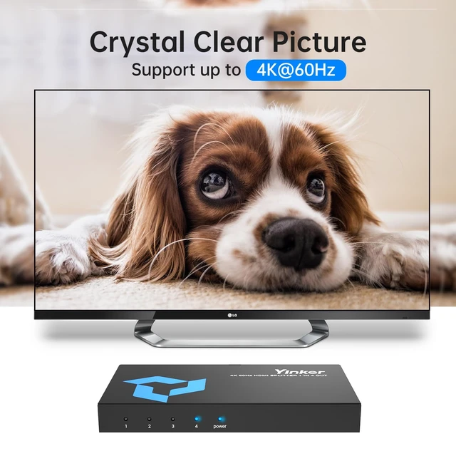 Alt view image 5 of 7 - 4K@60Hz HDMI Splitter 1 in 4 Out for Multiple Monitors, Mirror/Duplicate Screens Only, HDMI2.0, 4:4:4, 30-bit, HDCP2.2, 18Gbps