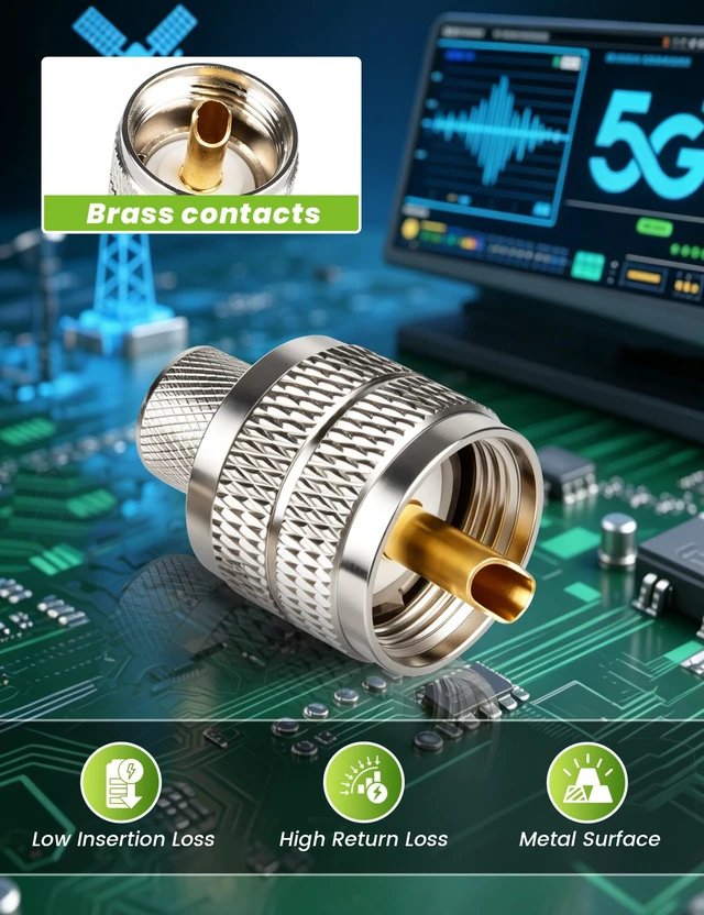 Alt view image 4 of 7 - 6-Pack UHF Male Crimp Connector for LMR400, KMR400, RG8, RG8U, RG213 Coaxial Cable PL259 Coax Adapter with Pre-Fixed Pin & Waterproof Heat Shrink for Ham CB Radio Antenna