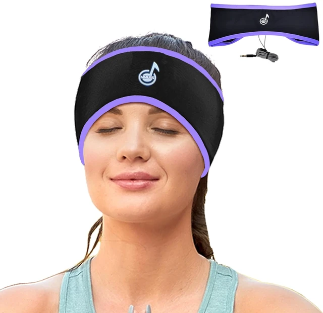Main image of Sleep Headphones Stereo with Headband Ultra Thin Speakers.Perfect for Side Sleeper,Sports,Air Travel,Meditation (Purple)