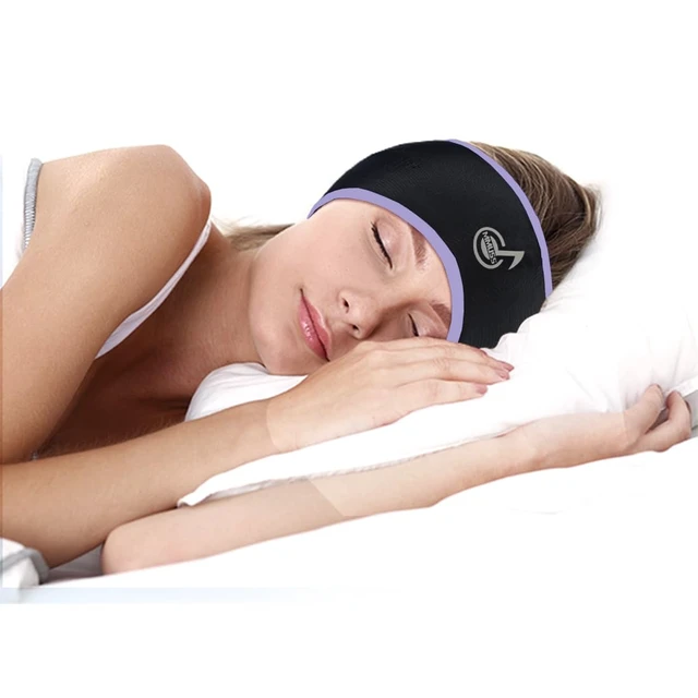 Alt view image 3 of 6 - Sleep Headphones Stereo with Headband Ultra Thin Speakers.Perfect for Side Sleeper,Sports,Air Travel,Meditation (Purple)